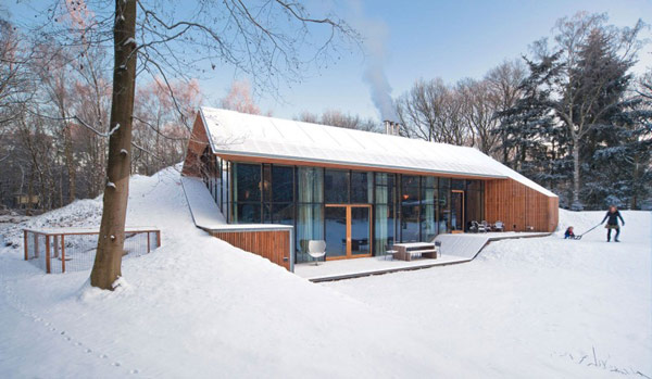 森林雪景山坡别墅装修设计理念返璞归真实景图-8